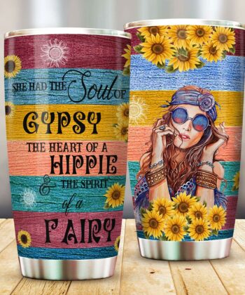 Hippie Girl Tumbler Mug all over print