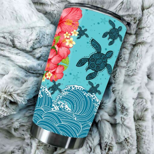 Hawaii Turtle Hibiscus Light Blue All Over Print