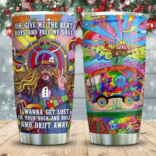 Hippie Rock And Roll Doodle KD2 ZZL2311007 Stainless Steel Tumbler