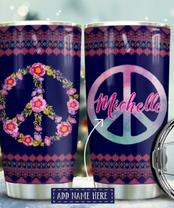 Hippie Flower Peace Tumbler Personalized KD2 BGX2511003 Stainless Steel Tumbler