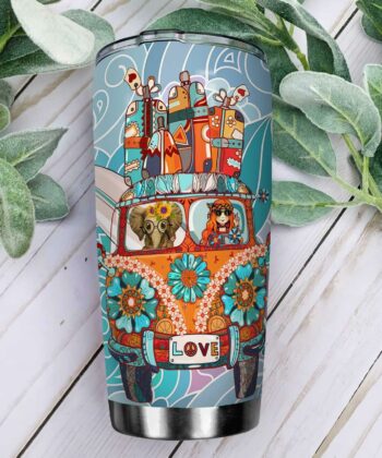 Elephant Hippie Van With SurfBoards Personalized KD2 HAL2511002 Stainless Steel Tumbler