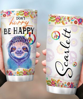 Sloth Hippie Personalized NNR0312019 Stainless Steel Tumbler