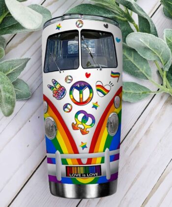 LGBT Hippie Van Personalized KD2 HAL2312004 Stainless Steel Tumbler