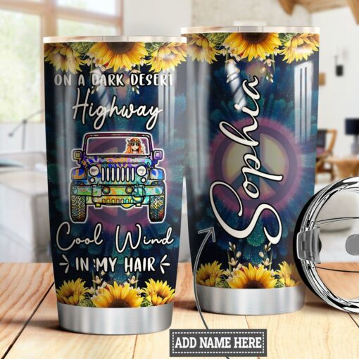 Personalized Sunflower Hippie Jeep TTZ3112005 Stainless Steel Tumbler