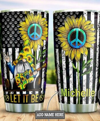 Personalized Sunflower Hippie Gnome DNZ2501016Z Stainless Steel Tumbler