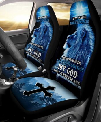 Way Maker Miracle Worker Promise Keeper Car Seat Cover For Christians (Set Of 2) - artsywoodsy