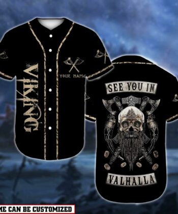 Custom See You In Valhalla Baseball Shirt For Vikings - artsywoodsy