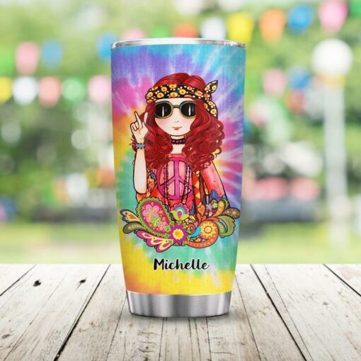 Old Lady Hippie A1T1 MDQZ1204001Z 64Custom Stainless Steel Tumbler