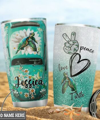 Personalized Hippie Car Turtle TTZZ2604008Z Stainless Steel Tumbler