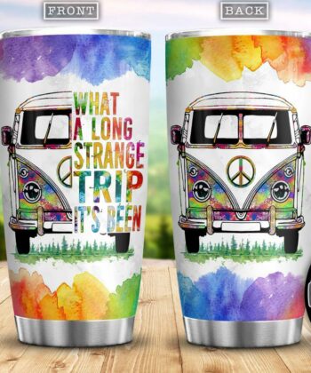 Hippie Van What A Long Strange Trip Its Been Piece Hippie Bohemian Hippie Gifts For Her Gifts For Hippie Friends Hippie Gifts For Him HLGB2805007Z Stainless Steel Tumbler