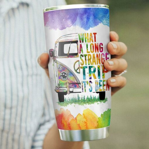 Hippie Van What A Long Strange Trip Its Been Piece Hippie Bohemian Hippie Gifts For Her Gifts For Hippie Friends Hippie Gifts For Him HLGB2805007Z Stainless Steel Tumbler