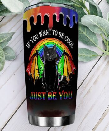 Black Cat LGBT Just Be You Personalized ABLZ2905001Z Stainless Steel Tumbler