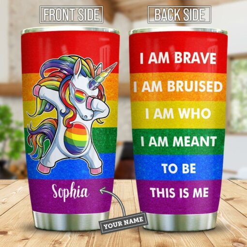 LGBT Unicorn Brave Bruised Meant Personalized ABLZ2905003Z Stainless Steel Tumbler