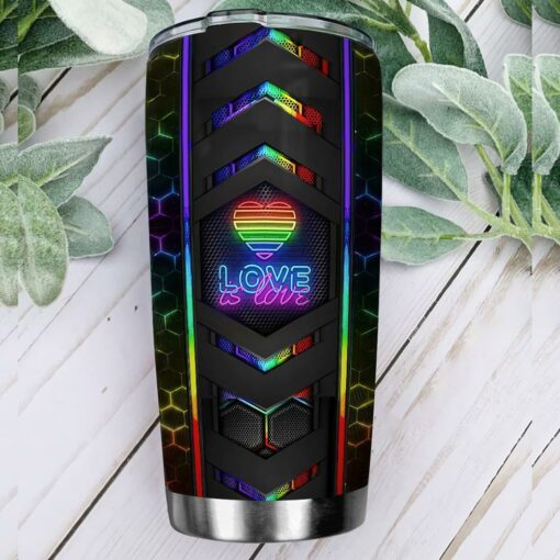 Metal Style LGBT Love Is Love Personalized ABLZ2905004Z Stainless Steel Tumbler