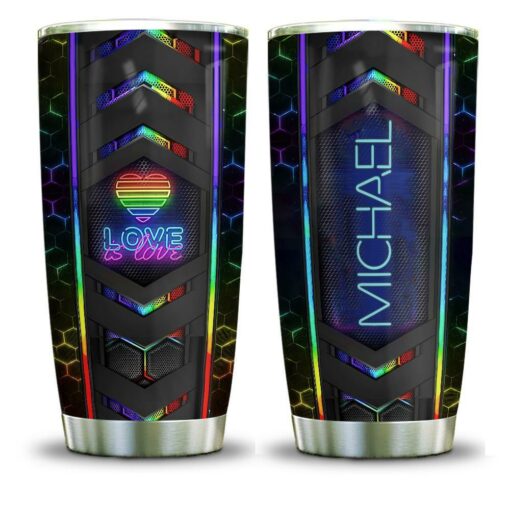 Metal Style LGBT Love Is Love Personalized ABLZ2905004Z Stainless Steel Tumbler