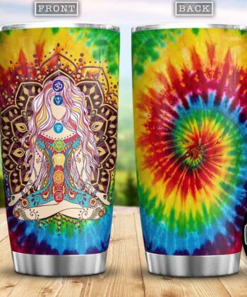Hexagram Seven Chakra Tapestry Trippy Meditation Tie Dye Hippie Yoga Art Hippie Gift For Women HLLZ0106007Z Stainless Steel Tumbler