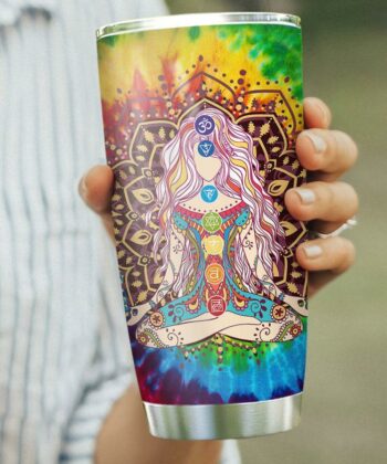 Hexagram Seven Chakra Tapestry Trippy Meditation Tie Dye Hippie Yoga Art Hippie Gift For Women HLLZ0106007Z Stainless Steel Tumbler