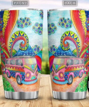 Peace And Love Hippie Van Hippie Bohemian Hippie Gifts For Her Gifts For Hippie Friends Hippie Gifts For Him HLGB0206013Z Stainless Steel Tumbler