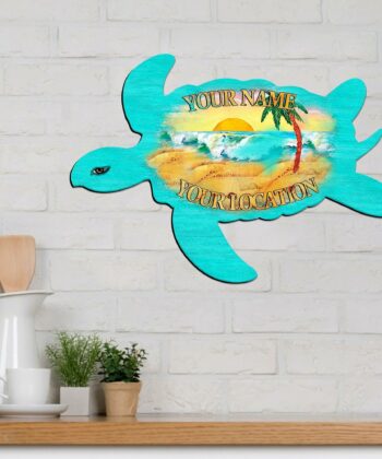 Custom Sea Turtle Printed Metal Sign For Tiki Bar, Bar, Pub, Beach House, Beach Bar, Summer Holiday, Happy Father's Day, Gift For Father, Gift For Dad - artsywoodsy