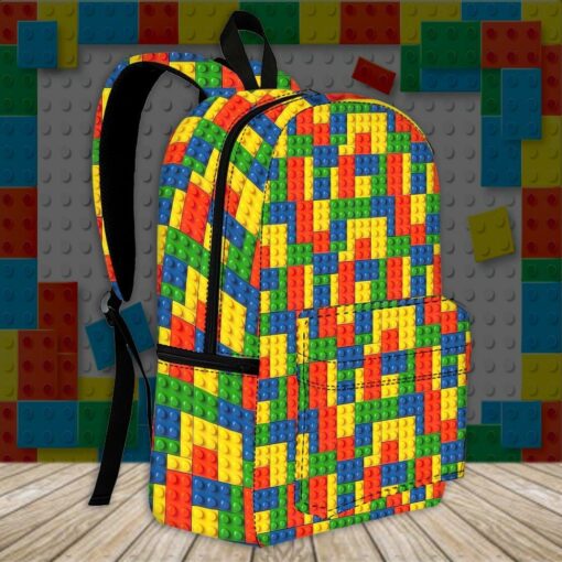 Gearhumans 3D Lego Lego Fabric Custom Backpack