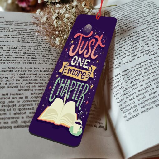 Bookaholic Typography Wooden Bookmark For Book Lovers - artsywoodsy