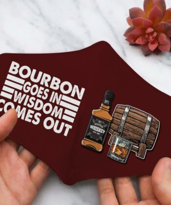 Bourbon Goes In Face Mask For Bourbon Lovers, Sommeliers, Whiskey Enthusiasts - artsywoodsy