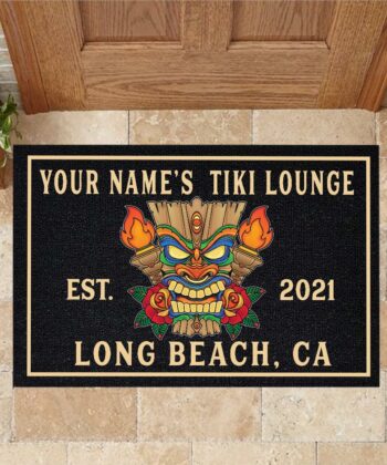 Custom Tiki Mask Doormat For Tiki Lounge, Tiki Bar, Tiki Hut - artsywoodsy
