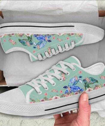 Turtle Flower Low Top Shoes