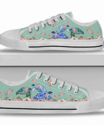 Turtle Flower Low Top Shoes