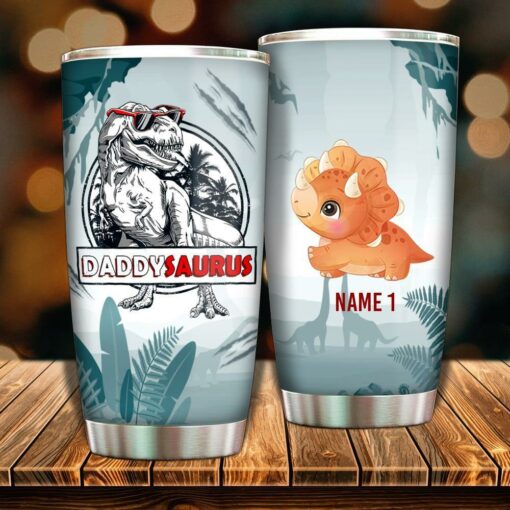 Father's Day Gift - Daddysaurus - Personalized Tumbler