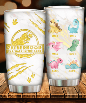 Gift for Dad - Fatherhood Is A Walk In The Park - Personalized Tumbler
