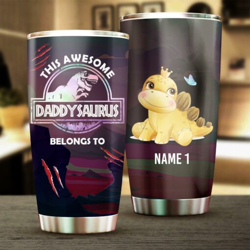 This Awesome Dad Belongs To - Gift for Dad - Personalized Tumbler