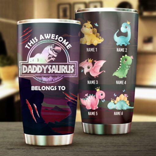 This Awesome Dad Belongs To - Gift for Dad - Personalized Tumbler