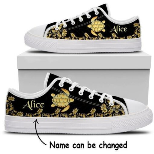 Sunflower Turtle - Personalized Low Top Shoes - CC0721HN