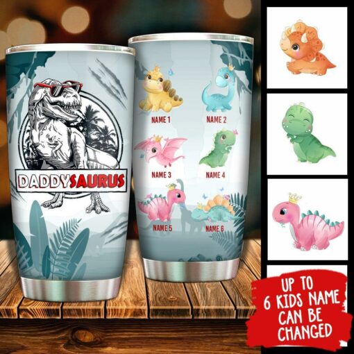 Father's Day Gift - Daddysaurus - Personalized Tumbler
