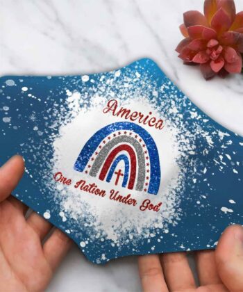 America One Nation Under God Tie Dye Face Mask For Patriotism, Independence Day, 4th Of July - artsywoodsy