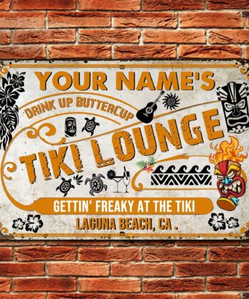 Custom Tiki Lounge All-Weather Metal Sign For Tiki Hut, Tiki Bar, Tiki Lounge - artsywoodsy