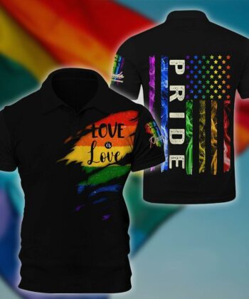 LGBT Love Is Love Pride Smoke Flag Polo Shirt For LGBT Pride Month - artsywoodsy