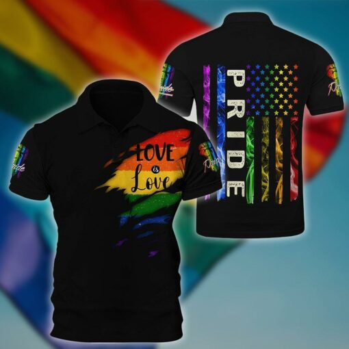 LGBT Love Is Love Pride Smoke Flag Polo Shirt For LGBT Pride Month - artsywoodsy
