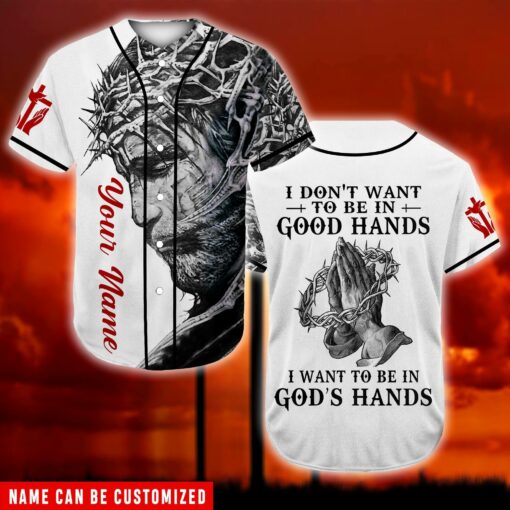 Custom I Want To Be In God's Hand Baseball Shirt For Christians - artsywoodsy