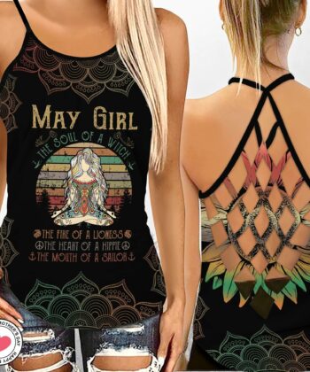 The Soul Of A Witch Criss-cross Tank Top For May Girl, June Girl - artsywoodsy