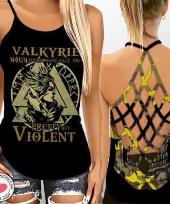 Valkyrie Pretty But Violent Criss-cross Tank Top - artsywoodsy