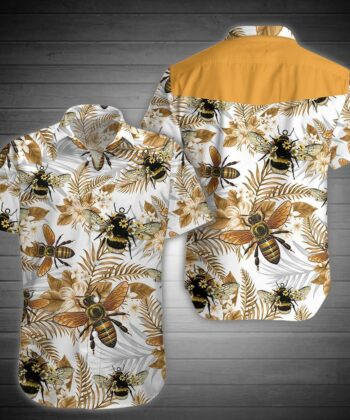 Bees Hawaiian Pattern Hawaiian Shirt Men Shirt For Bee Keepers, Bee Lovers, Happy Father's Day, Gift For Dad, Gift For Papa - artsywoodsy