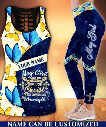 Custom I Can Do All Things Through Christ Galaxy Tank Top & Leggings For May Girl - artsywoodsy