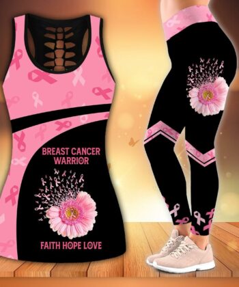 Faith Hope Love Tank Top & Leggings For Breast Cancer Awareness - artsywoodsy