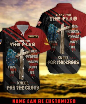 Custom Stand For The Flag, Kneel For The Cross For Christians, Independence Day, 4th Of July - artsywoodsy