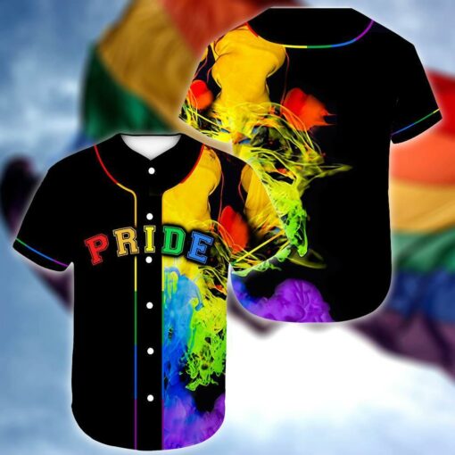 Rainbow Smoke Pride Baseball Shirt For LGBT Community, Queer Gift, LGBT Shirt, Be Kind Shirt, Equality, Lesbian, Gay Shirt, Pride Shirt, LGBTQ, LGBT History Month - artsywoodsy