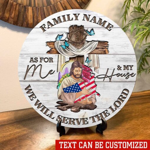 Custom As For Me And My House We Will Serve The Lord Printed Wood Sign For Christians, Christianity, Independence Day, 4th of July, Fourth Of July - artsywoodsy