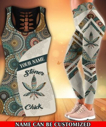 Custom 420 Stoner Chick Weed Mandala Tank Top & Leggings - artsywoodsy