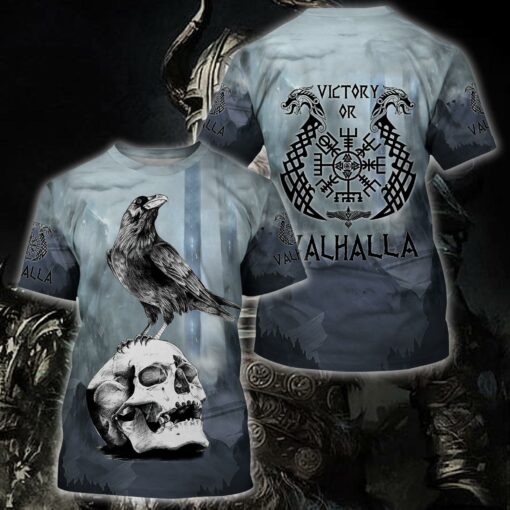 Victory Or Valhalla T-Shirt For Vikings - artsywoodsy